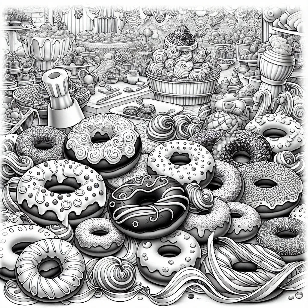 Unleash Your Creativity with Our Fun and Delicious Donuts Coloring Page